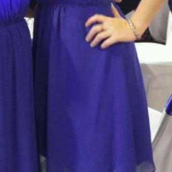 Royal Blue Tea Length Bridesmaid Dress (Alfred Angelo) - Picture 8 of 8